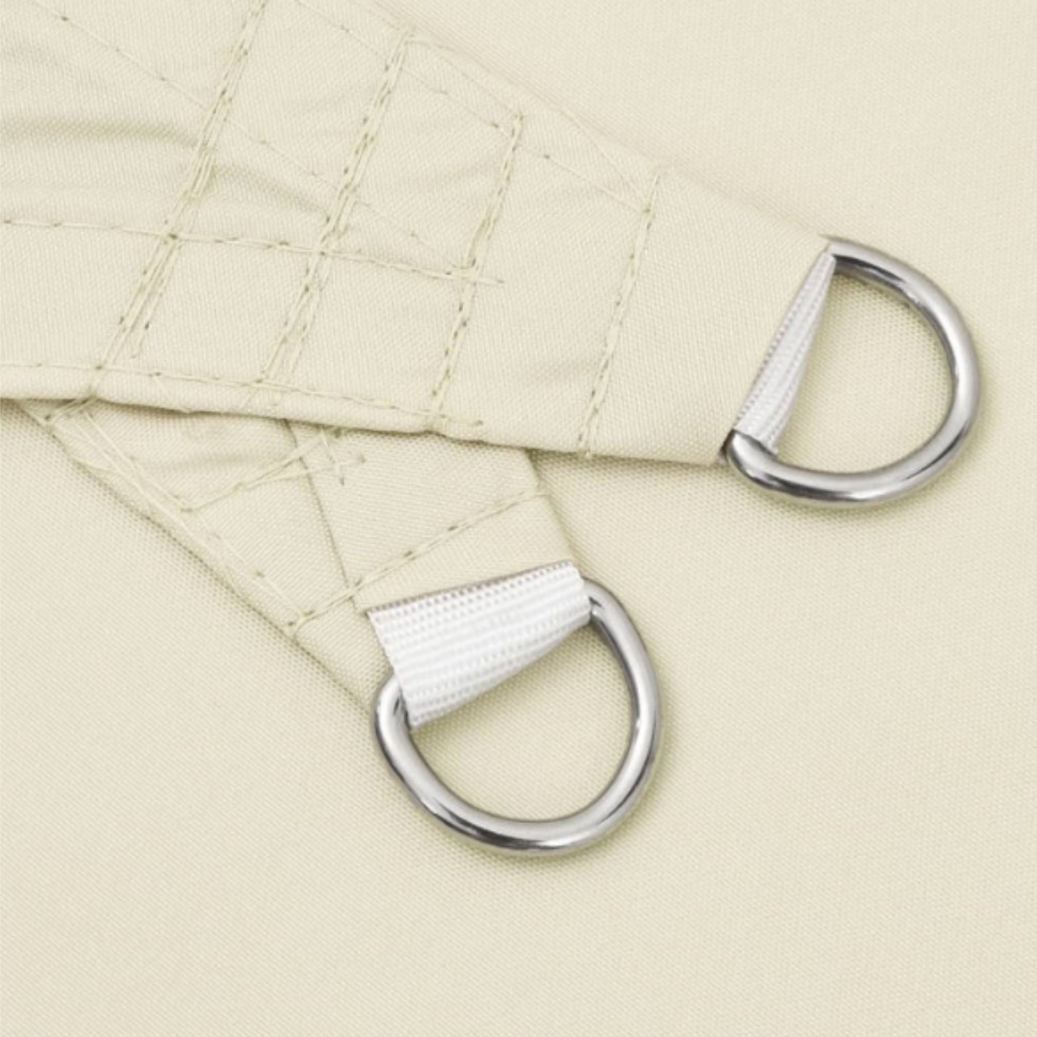 accroches et oeillets aux extrémités de la voile d'ombrage ombrela off white creme