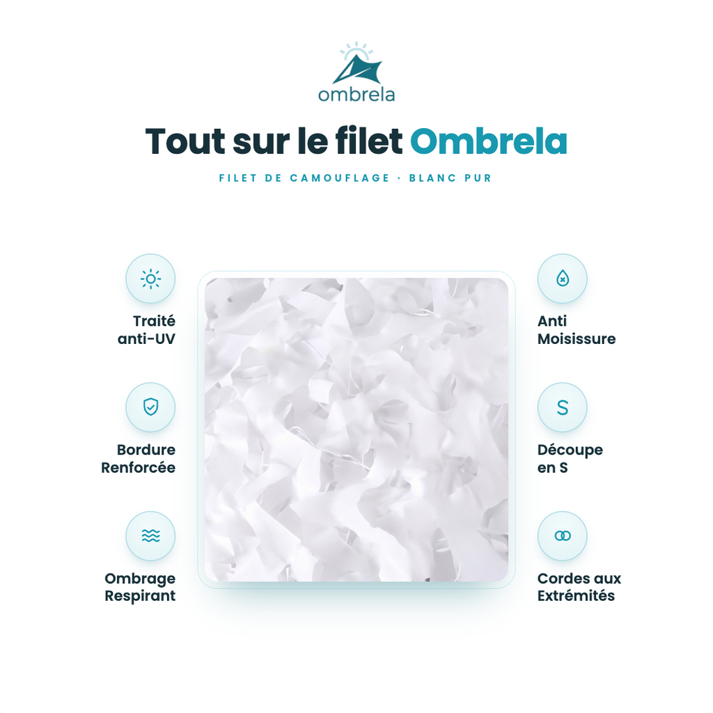 Filet de camouflage blanc pur