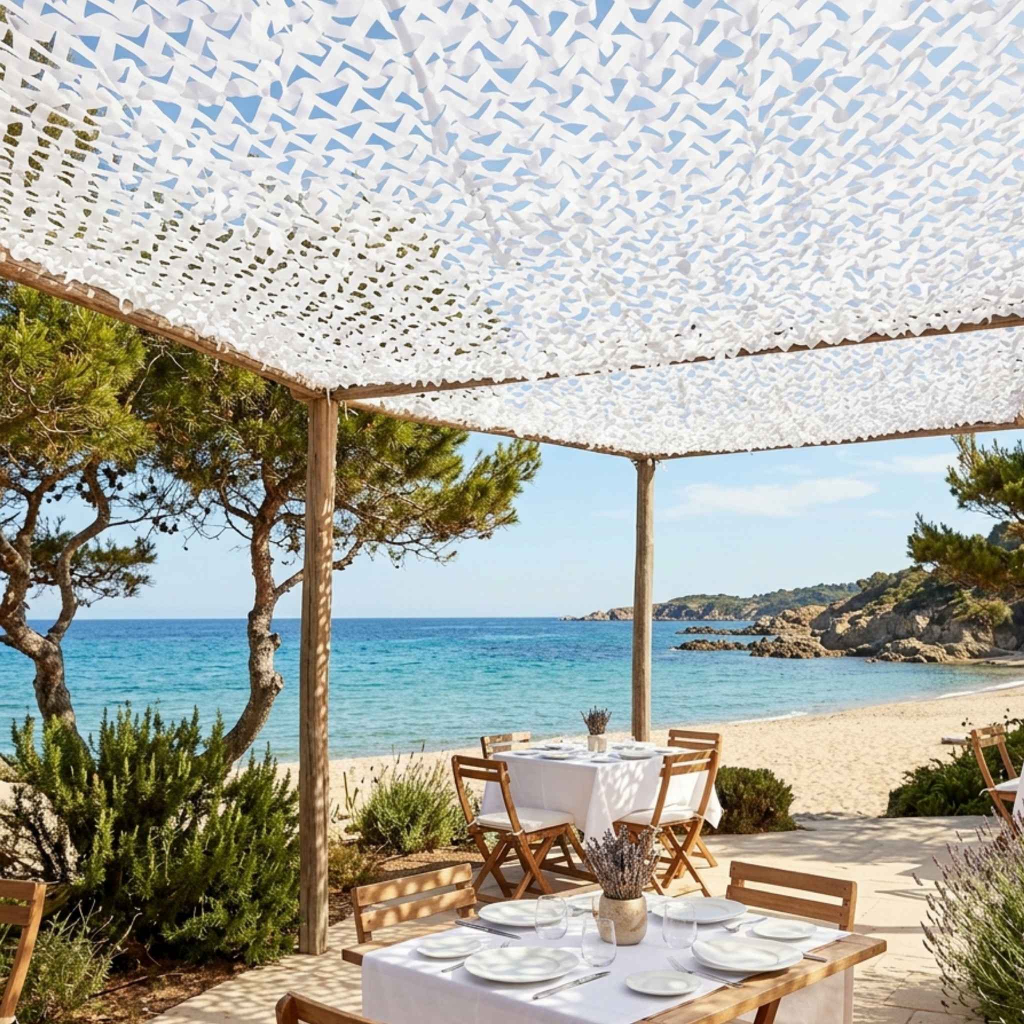 Filet de camouflage blanc pur
