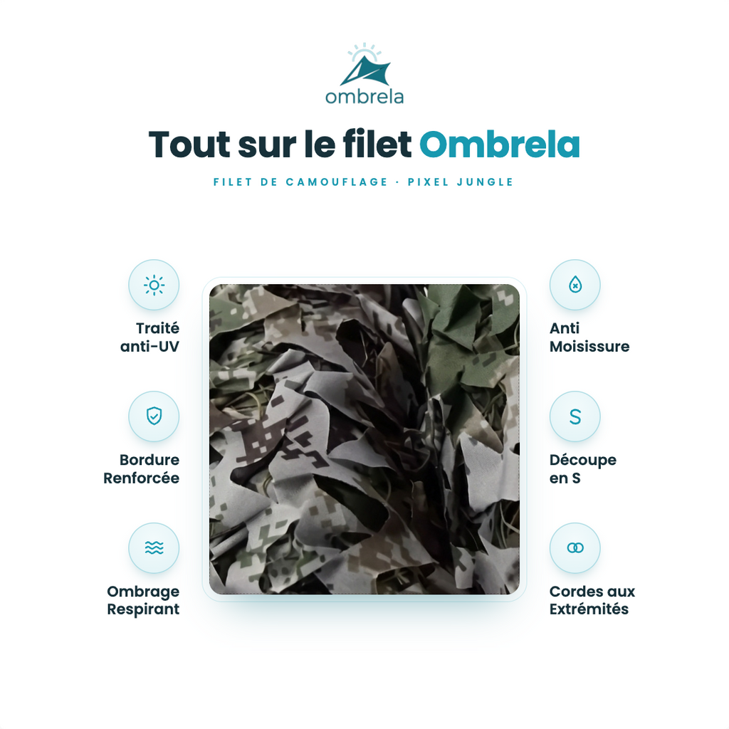 Filet de camouflage jungle pixel