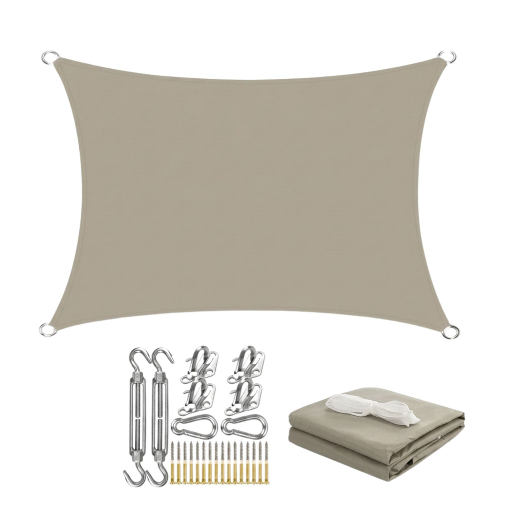 Voile d'ombrage rectangulaire kaki
