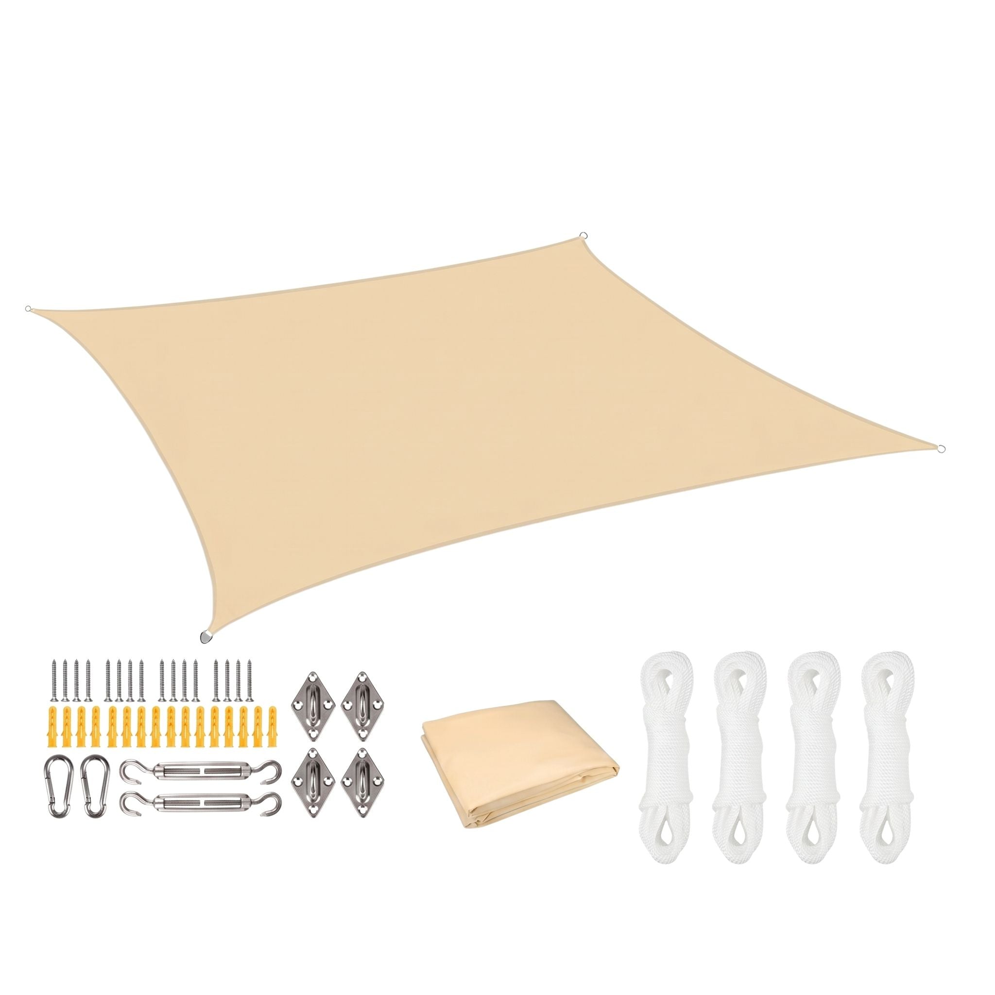 voile d'ombrage rectangulaire beige ombrela sur fond blanc