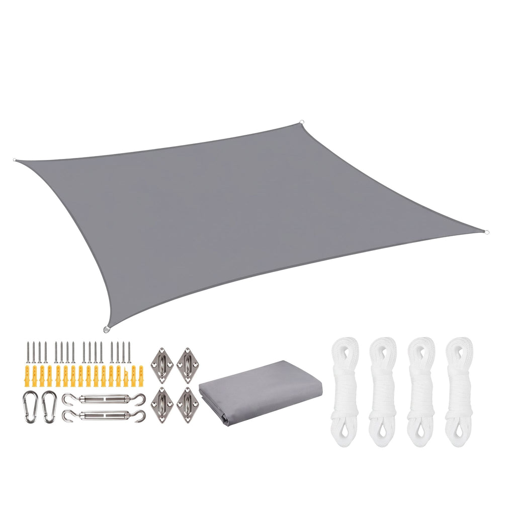 voile d'ombrage rectangulaire grise ombrela sur fond blanc