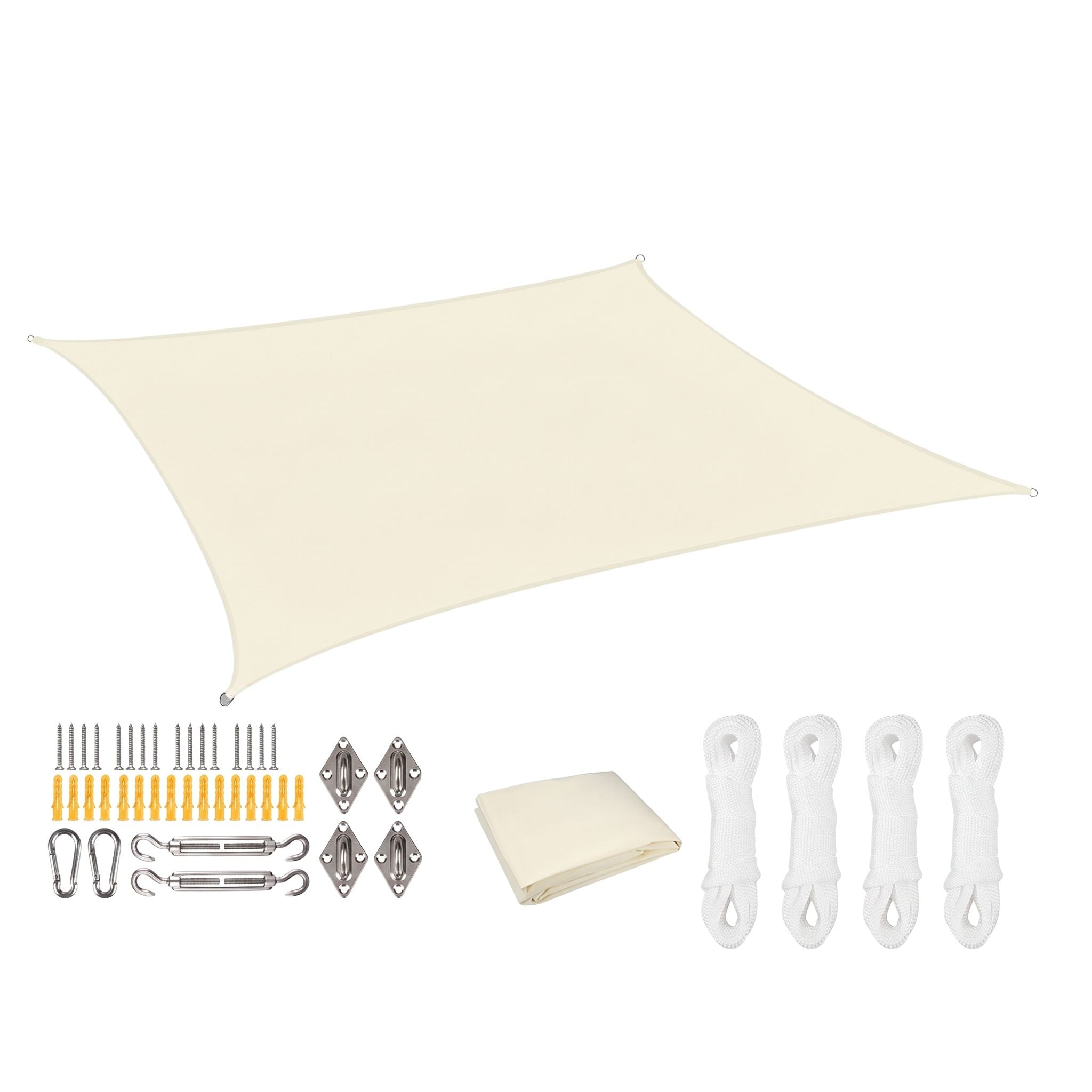 voile d'ombrage rectangulaire off white ombrela sur fond blanc