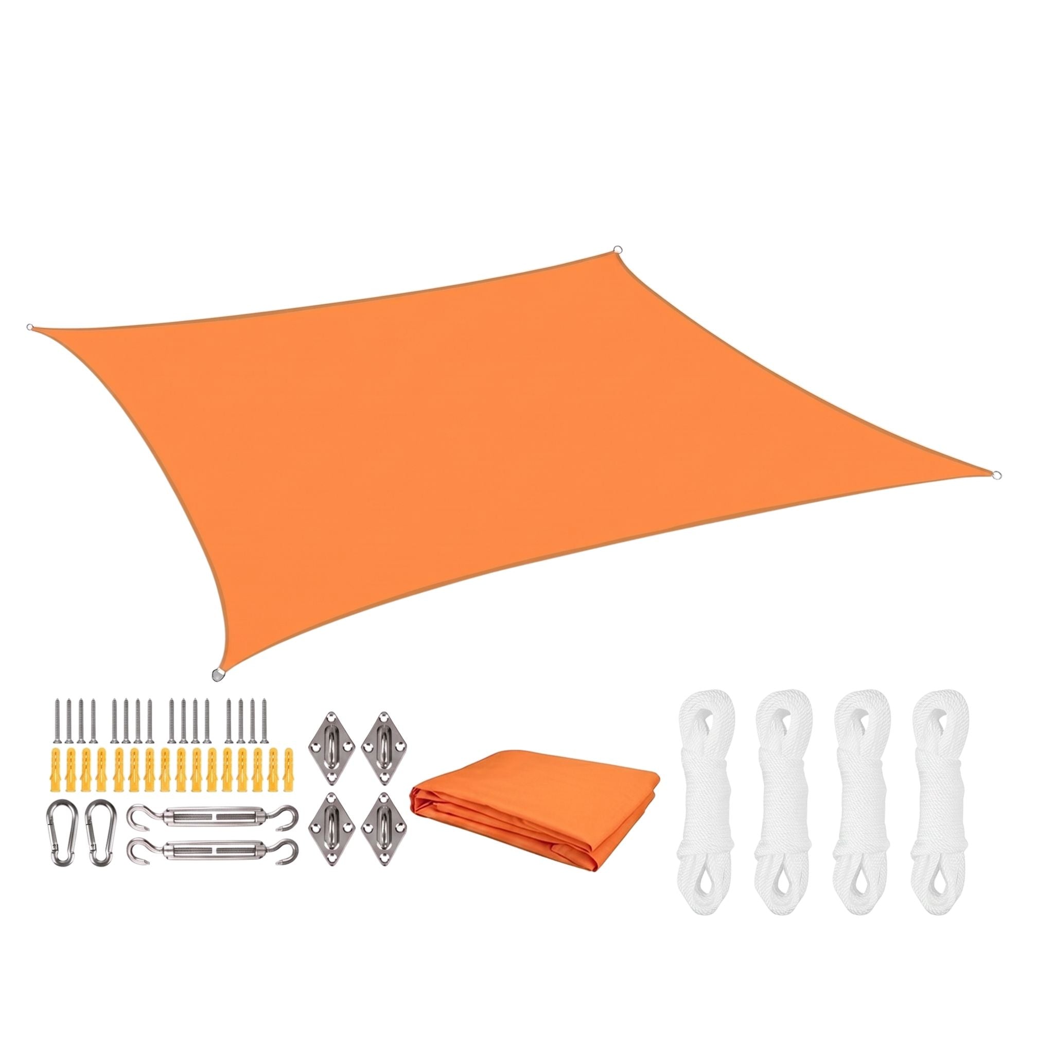 voile d'ombrage rectangulaire orange ombrela sur fond blanc