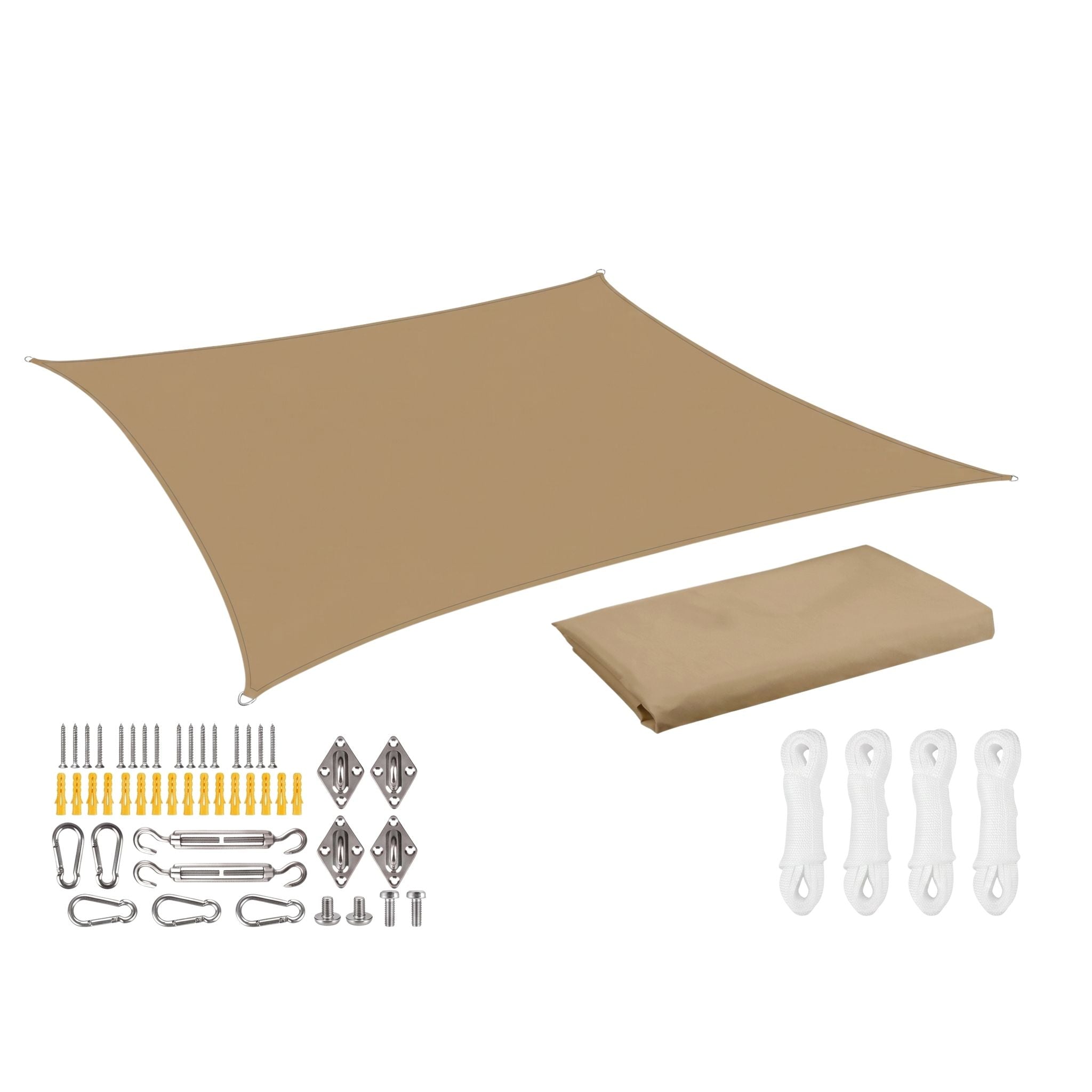 voile d'ombrage rectangulaire sable ombrela sur fond blanc