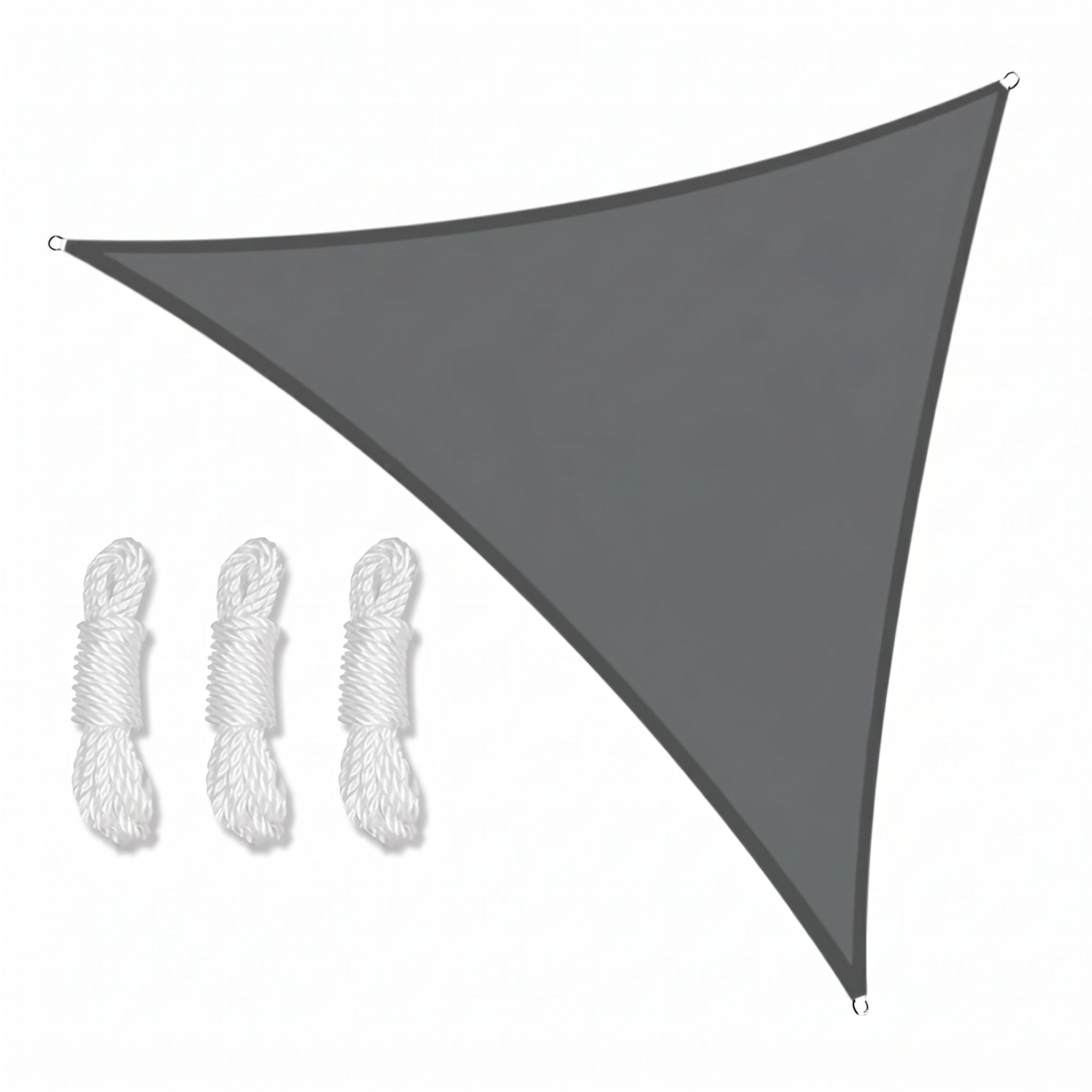 voile d'ombrage triangulaire gris foncé ombrela sur fond blanc