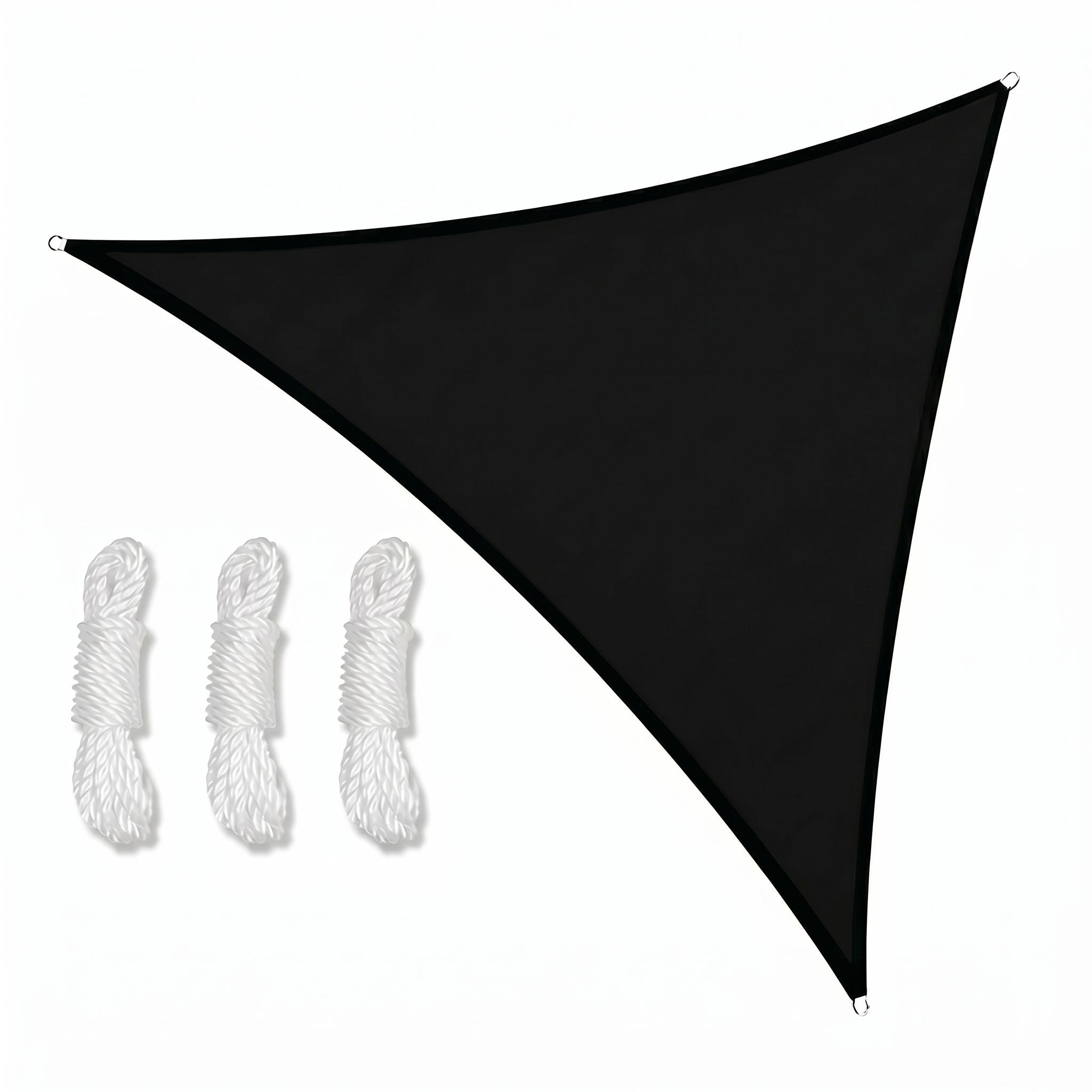 la voile d'ombrage triangulaire noire Ombrela sur fond blanc